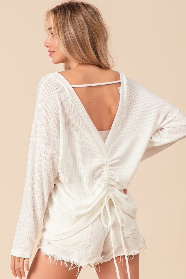 Backless Drawstring T-Shirt